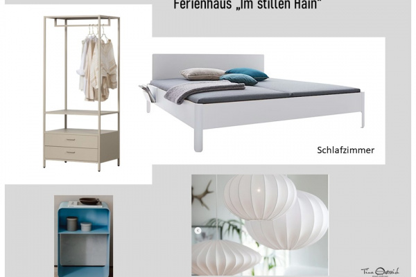 In gewohnter Qualität wird das Ferienhaus in stimmigen Grün- und Blautönen gestaltet.